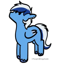 Size: 3000x3000 | Tagged: safe, artist:purple wingshade, derpibooru import, oc, oc:cobalt, pegasus, pony, colored wings, cute, ear piercing, hoof fluff, image, multicolored hair, multicolored wings, piercing, png, small, solo, wings