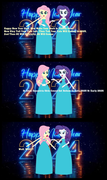 Size: 1096x1845 | Tagged: safe, artist:cartoonmasterv3, derpibooru import, fluttershy, rarity, human, equestria girls, clothes, dress, happy new year, happy new year 2024, holiday, humanized, image, jpeg, long dress, long skirt, save equestria girls, skirt