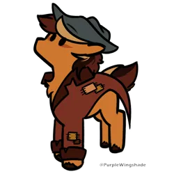 Size: 3000x3000 | Tagged: safe, artist:purple wingshade, derpibooru import, oc, oc:ferrous sulfate, pony, chest fluff, clothes, cute, hat, hoof fluff, image, male, markings, multicolored hair, png, small, solo, stallion