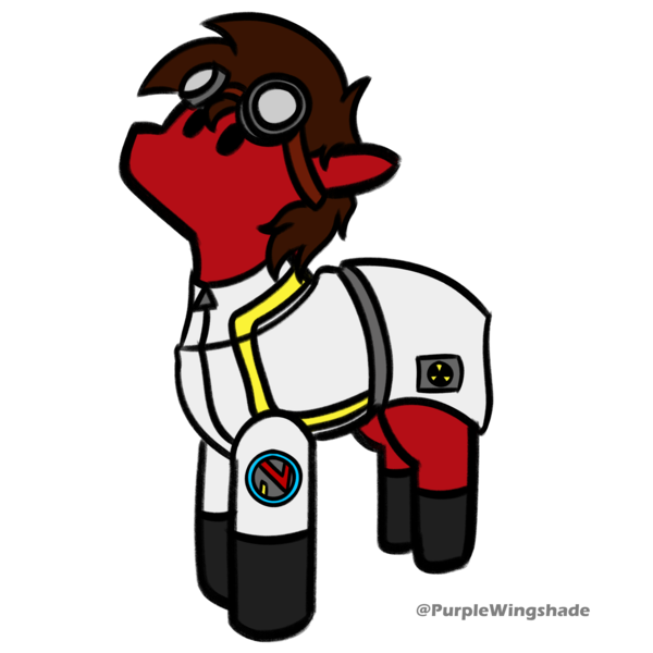 Size: 3000x3000 | Tagged: safe, artist:purple wingshade, derpibooru import, oc, oc:nuclear fission, pony, clothes, cute, goggles, image, lab coat, male, png, shoes, small, solo, stallion