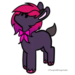 Size: 3000x3000 | Tagged: safe, artist:purple wingshade, derpibooru import, oc, oc:nixxx, unofficial characters only, hybrid, pony, bow, bowtie, bunny ears, cute, gradient mane, hoof fluff, image, male, png, simple background, small, solo, stallion, transparent background