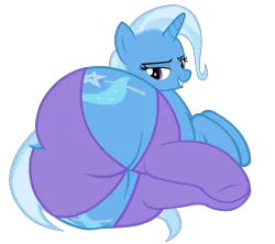 Size: 5900x5229 | Tagged: suggestive, alternate version, artist:duskyzombie, derpibooru import, trixie, pony, unicorn, absurd resolution, both cutie marks, butt, clothes, dock, fat, female, grin, image, large butt, lidded eyes, looking back, lying down, mare, plot, png, simple background, smiling, socks, solo, solo female, tail, the ass was fat, the great and powerful ass, thick, transparent background, underwear, vector, wide hips