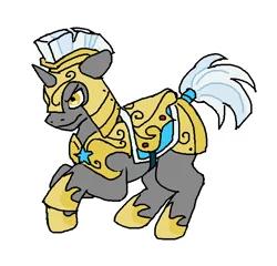 Size: 702x674 | Tagged: safe, artist:necronyancy, derpibooru import, pony, unicorn, armor, frown, image, png, royal guard, royal guard armor, simple background, solo, white background