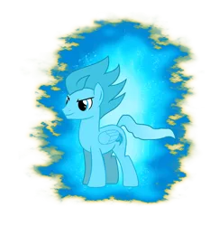 Size: 6236x6425 | Tagged: safe, artist:sonicstreak5344, derpibooru import, oc, unofficial characters only, pegasus, pony, dragon ball, image, male, pegasus oc, png, redo, simple background, smiling, solo, sonic the hedgehog, sonic the hedgehog (series), sonic x, stallion, super saiyan blue, super sonic, super sonic blue, transformation, transparent background, wings