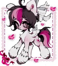 Size: 1824x2048 | Tagged: safe, artist:p0nyplanet, derpibooru import, oc, oc:oopsie doodle, unofficial characters only, pegasus, pony, bow, chest fluff, female, g4, image, jpeg, mare, ponysona, simple background, solo, standing, stitches, tail, white background