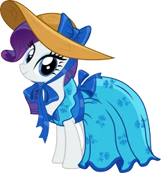 Size: 3000x3239 | Tagged: safe, artist:cloudy glow, derpibooru import, rarity, pony, unicorn, .ai available, clothes, dress, female, g4, hat, high res, image, png, simple background, smiling, solo, transparent background, vector