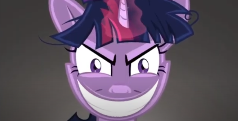 Size: 793x405 | Tagged: semi-grimdark, derpibooru import, twilight sparkle, g4, image, png, smiley face, twilight snapple