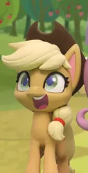 Size: 549x1080 | Tagged: safe, derpibooru import, edit, edited screencap, screencap, applejack, earth pony, pony, my little pony: pony life, my little pony: stop motion short, cute, g4, image, png, smiling