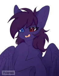 Size: 2626x3380 | Tagged: safe, derpibooru import, oc, oc:pestyskillengton, pegasus, pony, cute, heterochromia, image, png, simple background, solo, tongue out, transparent background, wings