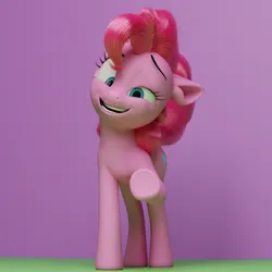 Size: 1500x1500 | Tagged: safe, artist:unisunn, derpibooru import, pinkie pie, earth pony, pony, 3d, blender, blender cycles, g4, image, jpeg, looking at you, open mouth, pink background, pink hair, simple background, smiling, smiling at you, solo