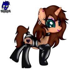 Size: 4608x4154 | Tagged: safe, artist:damlanil, derpibooru import, oc, oc:chloe adore, pony, unicorn, bdsm, bodysuit, boots, clothes, collar, dominant, eyeshadow, female, gloves, high heel boots, high heels, horn, image, latex, latex boots, latex gloves, latex socks, latex suit, leotard, lipstick, makeup, mare, png, raised hoof, rubber, rubber suit, shiny, shoes, show accurate, simple background, skintight clothes, smiling, socks, solo, suit, transparent background, vector