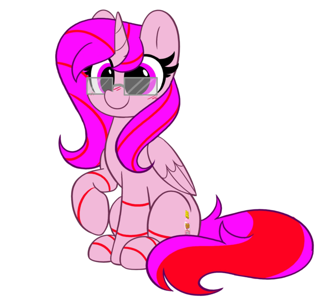 Size: 2048x1824 | Tagged: safe, derpibooru import, oc, oc:pepto, oc:pepto bismol, alicorn, derpibooru community collaboration, 2024 community collab, glasses, image, png, simple background, solo, transparent background