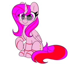 Size: 2048x1824 | Tagged: safe, derpibooru import, oc, oc:pepto, oc:pepto bismol, alicorn, derpibooru community collaboration, 2024 community collab, glasses, image, png, simple background, solo, transparent background