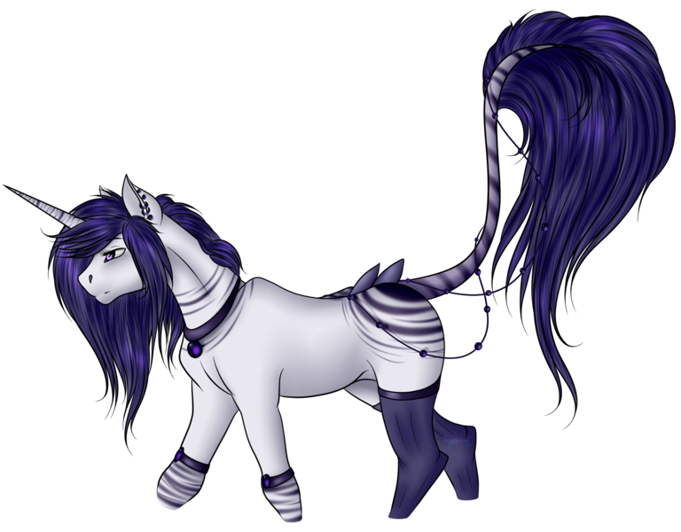 Size: 2304x1800 | Tagged: safe, artist:crazyaniknowit, derpibooru import, oc, oc:swansong, unofficial characters only, pony, unicorn, clothes, female, image, mare, png, simple background, socks, solo, transparent background