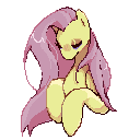 Size: 128x128 | Tagged: safe, artist:s0ftmars, derpibooru import, fluttershy, earth pony, pegasus, pony, animated, breathing, female, gif, image, mare, simple background, solo, transparent background