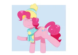 Size: 3508x2480 | Tagged: safe, artist:redfire-pony, derpibooru import, pinkie pie, earth pony, pony, clothes, cute, diapinkes, female, g4, hat, image, jpeg, mare, scarf, solo, winter outfit