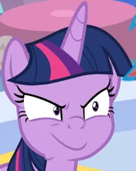 Size: 541x679 | Tagged: safe, derpibooru import, edit, edited screencap, editor:twilyisbestpone, screencap, twilight sparkle, twilight sparkle (alicorn), alicorn, pony, season 9, the ending of the end, spoiler:s09, big smile, cropped, female, funny, funny face, g4, image, inverted mouth, mare, png, shrunken pupils, smiling, solo
