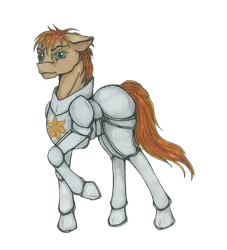 Size: 749x826 | Tagged: safe, artist:haroldroe, derpibooru import, oc, oc:relos, earth pony, armor, challenge, earth pony oc, fantasy class, floppy ears, image, knight, looking at you, male, paladin, png, simple background, solo, transparent background, warrior