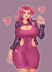 Size: 2500x3500 | Tagged: safe, alternate version, artist:nauth, derpibooru import, oc, oc:fermata, human, siren, equestria girls, big breasts, breasts, celestia's dragon breeding program, clothes, commission, dress, egg, hatching, huge breasts, image, jacket, jpeg, offspring, parent:adagio dazzle, parent:spike, parents:adagiospike