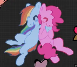 Size: 515x454 | Tagged: safe, artist:soxoncats, derpibooru import, pinkie pie, rainbow dash, earth pony, pegasus, pony, doodle, duo, hug, image, missing cutie mark, no cutie marks because im lazy, png