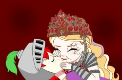 Size: 1784x1177 | Tagged: safe, artist:spike17, derpibooru import, spike, human, equestria girls, apple white, crossover, crying, ever after high, g4, human spike, humanized, image, kissing, png, ship:spikewhite, shipping, snow white, tears of pain