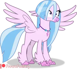 Size: 2144x1931 | Tagged: safe, artist:frownfactory, derpibooru import, silverstream, hippogriff, season 9, spoiler:s09, female, g4, image, jewelry, necklace, png, simple background, spread wings, transparent background, vector, wet, wet mane, wings