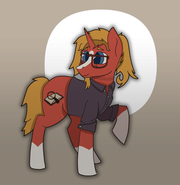 Size: 1887x1947 | Tagged: safe, artist:owslafa, derpibooru import, oc, oc:triage, pony, unicorn, fallout equestria, image, male, png, solo, stallion