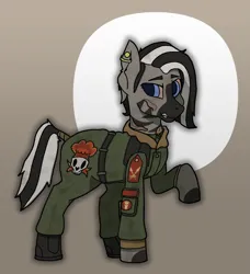 Size: 1675x1836 | Tagged: safe, artist:owslafa, derpibooru import, oc, oc:wema, ghoul, undead, zebra, fallout equestria, clothes, female, image, jumpsuit, military uniform, png, solo, uniform