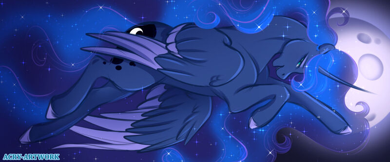 Size: 1920x800 | Tagged: safe, artist:acry-artwork, derpibooru import, princess luna, alicorn, pony, children of the night, image, jpeg, moon, solo