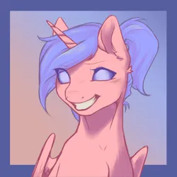 Size: 7000x7000 | Tagged: safe, artist:alechan, derpibooru import, oc, oc:saphire systrine, alicorn, absurd resolution, awkward smile, birthday gift, image, looking at you, png, smiling, solo