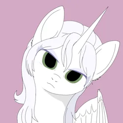 Size: 2000x2000 | Tagged: safe, derpibooru import, oc, oc:κασσάνδρα, alicorn, pony, :3, alicorn oc, female, head tilt, horn, image, lidded eyes, mare, png, solo, spread wings, wings