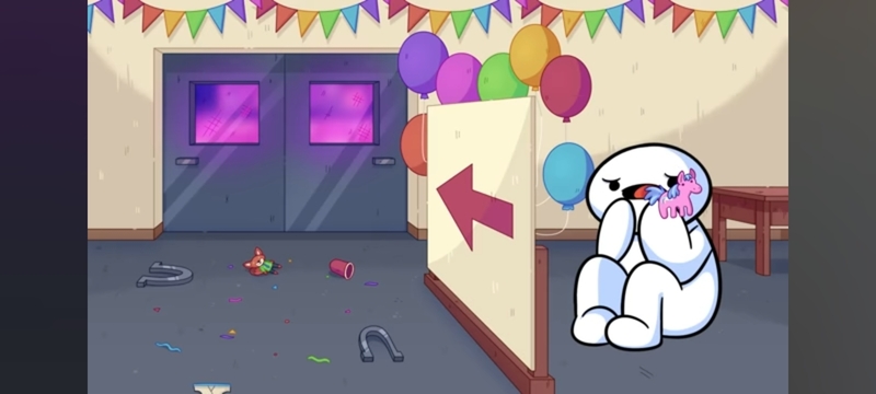 Size: 1600x720 | Tagged: safe, artist:theodd1sout, derpibooru import, oc, human, pony, unicorn, balloon, barely pony related, brony, brony stereotype, clothes, fan, female, g4, horseshoes, image, jpeg, mare, nick wilde, pony cameo, ponycon, solo, underwear, youtube, zootopia