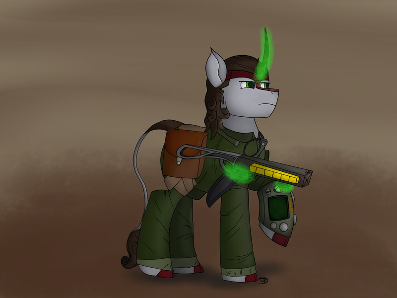 Size: 4032x3024 | Tagged: safe, artist:chillzone22, derpibooru import, oc, kirin, fallout equestria, clothes, commission, image, kirin oc, pipbuck, png, uniform