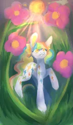 Size: 831x1428 | Tagged: safe, artist:sainthorse, derpibooru import, oc, oc:honeybeam, unofficial characters only, earth pony, pony, image, plant, png, simple background, solo