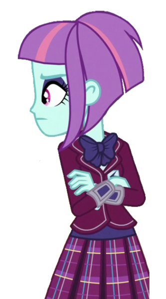 Size: 400x720 | Tagged: safe, derpibooru import, sunny flare, human, equestria girls, eyeshadow, hasbro, image, looking at someone, makeup, png, shadowbolts, simple background, solo, transparent background