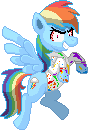 Size: 88x130 | Tagged: semi-grimdark, artist:mega-poneo, derpibooru import, edit, editor:mudkip91/tetrahedron, rainbow dash, pegasus, pony, fanfic:rainbow factory, bipedal, bloodshot eyes, clothes, evil grin, fanfic art, full body, grin, image, insanity, lab coat, liquid rainbow, looking at you, picture for breezies, pixel art, png, rainbow factory dash, rearing, show accurate, shrunken pupils, simple background, smiling, spectra, spread wings, sprite, standing up, transparent background, wings
