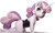Size: 840x512 | Tagged: safe, ai content, banned from derpibooru, machine learning generated, ponerpics import, ponybooru import, sweetie belle, anthro, pony, unicorn, female, foal, image, png, simple background, solo, underage, white background