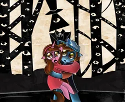 Size: 988x809 | Tagged: safe, artist:ladymonotone, derpibooru import, ponified, pony, bill cipher, dipper pines, gravity falls, image, jpeg, mabel pines