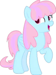 Size: 1012x1360 | Tagged: safe, derpibooru import, oc, unofficial characters only, pegasus, pony, derpibooru community collaboration, 2024 community collab, blue body, image, pink eyes, pink mane, png, simple background, smiley face, standing