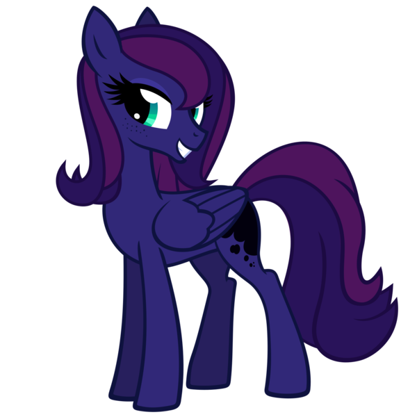 Size: 1501x1501 | Tagged: safe, artist:the smiling pony, derpibooru import, oc, oc:lunnaya stasya, unofficial characters only, pegasus, pony, derpibooru community collaboration, .svg available, 2024 community collab, folded wings, g4, image, looking at you, not luna, pegasus oc, png, simple background, solo, transparent background, vector, wings
