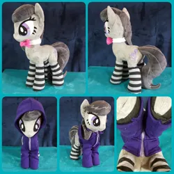 Size: 1080x1080 | Tagged: safe, artist:dawning love, derpibooru import, octavia melody, pony, clothes, hoodie, image, irl, photo, plushie, png, socks, solo, striped socks