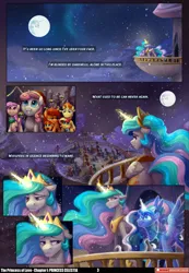 Size: 3541x5121 | Tagged: safe, artist:freeedon, artist:jewellier, artist:lummh, artist:nocturnefrost, derpibooru import, princess celestia, princess luna, stellar flare, sunburst, sunset shimmer, alicorn, earth pony, pegasus, pony, unicorn, absurd resolution, canterlot, canterlot castle, christmas, clothes, colt, decoration, ethereal mane, female, filly, filly sunset shimmer, foal, g4, hat, hearth's warming eve, holiday, image, lyrics, male, mare, mare in the moon, moon, open mouth, open smile, png, scarf, smiling, snow, snowfall, stallion, sunspot (g4), text, winter hat, younger