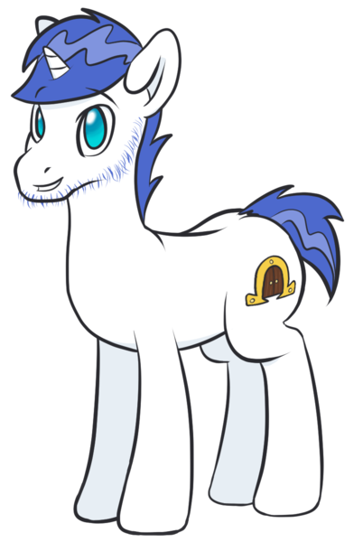 Size: 843x1258 | Tagged: safe, artist:underwoodart, derpibooru import, oc, oc:ustiarius, unofficial characters only, pony, unicorn, derpibooru community collaboration, 2024 community collab, blue eyes, blue mane, chinstrap, derpibooru exclusive, facial hair, image, male, png, royal guard, simple background, stallion, the tale of two sisters, transparent background, white coat