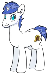 Size: 843x1258 | Tagged: safe, artist:underwoodart, derpibooru import, oc, oc:ustiarius, unofficial characters only, pony, unicorn, derpibooru community collaboration, 2024 community collab, blue eyes, blue mane, chinstrap, derpibooru exclusive, facial hair, image, male, png, royal guard, simple background, stallion, the tale of two sisters, transparent background, white coat