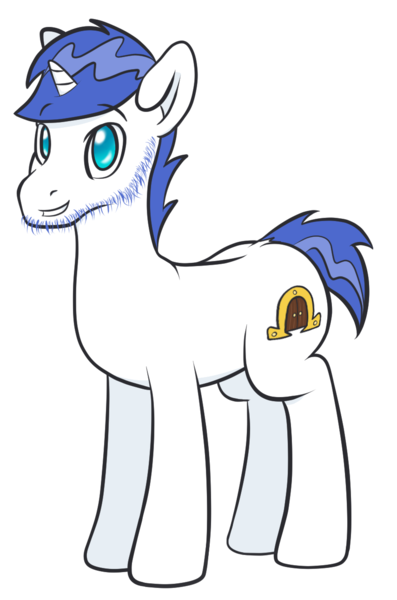 Size: 854x1292 | Tagged: safe, artist:underwoodart, derpibooru import, oc, oc:ustiarius, unofficial characters only, pony, unicorn, derpibooru community collaboration, 2024 community collab, blue eyes, blue mane, chinstrap, derpibooru exclusive, facial hair, image, male, png, royal guard, simple background, stallion, the tale of two sisters, transparent background, white coat