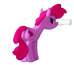 Size: 2173x1899 | Tagged: safe, artist:mandumustbasukanemen, derpibooru import, berry punch, berryshine, earth pony, pony, alcohol, beer, butt, drink, drinking glass, female, g4, glass, image, jpeg, looking at you, looking back, mare, smiling, solo