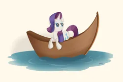 Size: 4500x3000 | Tagged: safe, derpibooru import, rarity, pony, unicorn, boat, female, image, leaning, looking away, mare, png, sad, sailing, simple background, solo, water, wave, white background