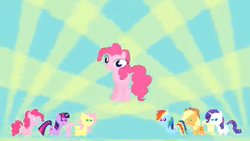 Size: 640x360 | Tagged: safe, derpibooru import, angel bunny, applejack, fluttershy, pinkie pie, princess celestia, rainbow dash, rarity, scootaloo, spike, sweetie belle, twilight sparkle, dragon, pony, rabbit, animal, animated, golden oaks library, image, library, living in the sunlight loving in the moonlight, mane six, pmv, pointy ponies, tiny tim, webm