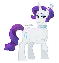 Size: 700x750 | Tagged: safe, artist:dunefilly, rarity, choker, hairpin, image, next generation, older, png, solo