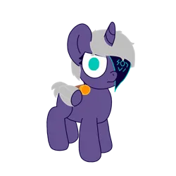 Size: 2500x2500 | Tagged: safe, artist:theunidentifiedchangeling, derpibooru import, oc, oc:wella, unofficial characters only, alicorn, pony, derpibooru community collaboration, 2024 community collab, bandana, clone, dagger, female, filly, foal, image, one eye covered, png, serious, serious face, simple background, solo, transparent background, weapon